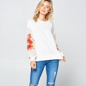 NWT Floral Sleeve Shirt